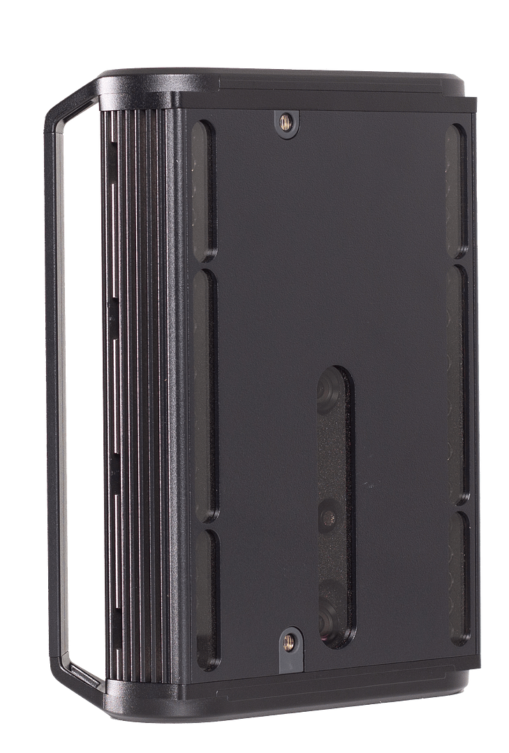 Standalone hero shot of the Imetrum Vector B80 biaxial non-contact extensometer module for materials testing